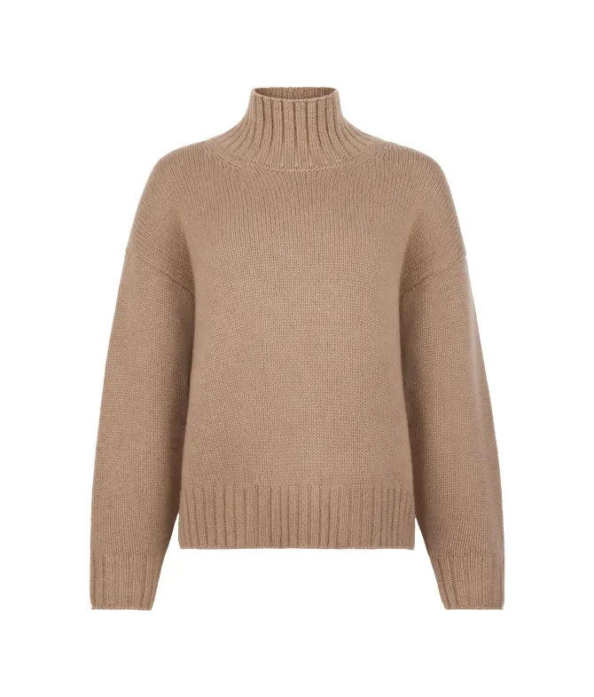 Maglia con collo a cratere in Cashmere Tricot