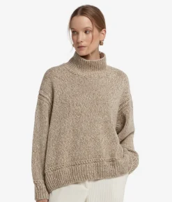 Maglia con collo a cratere in Cashmere Undyed Tricot