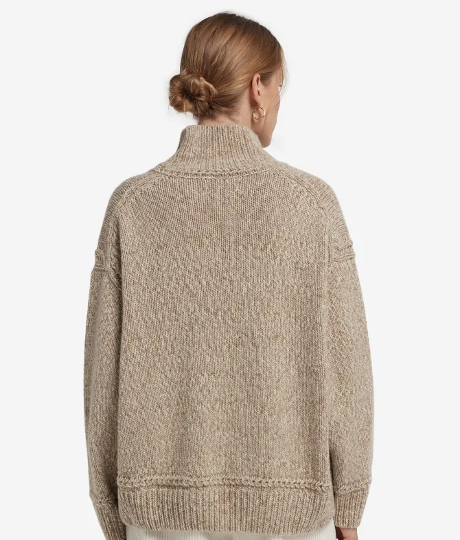 Maglia con collo a cratere in Cashmere Undyed Tricot