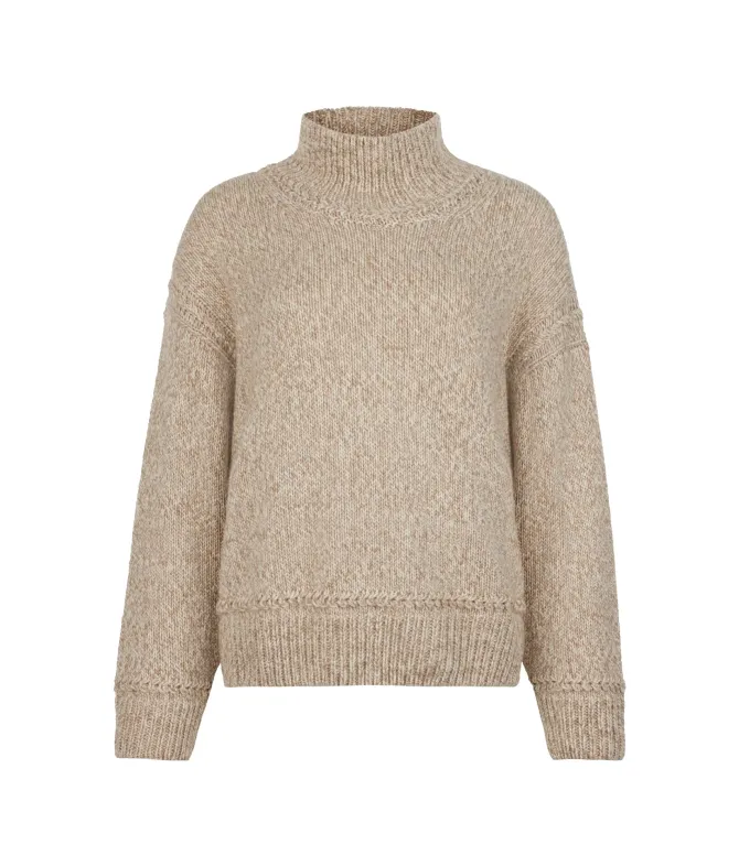 Maglia con collo a cratere in Cashmere Undyed Tricot
