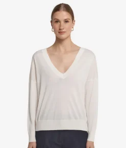 Maglia con doppio scollo a V in Cashmere Ultrafine