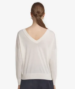 Maglia con doppio scollo a V in Cashmere Ultrafine
