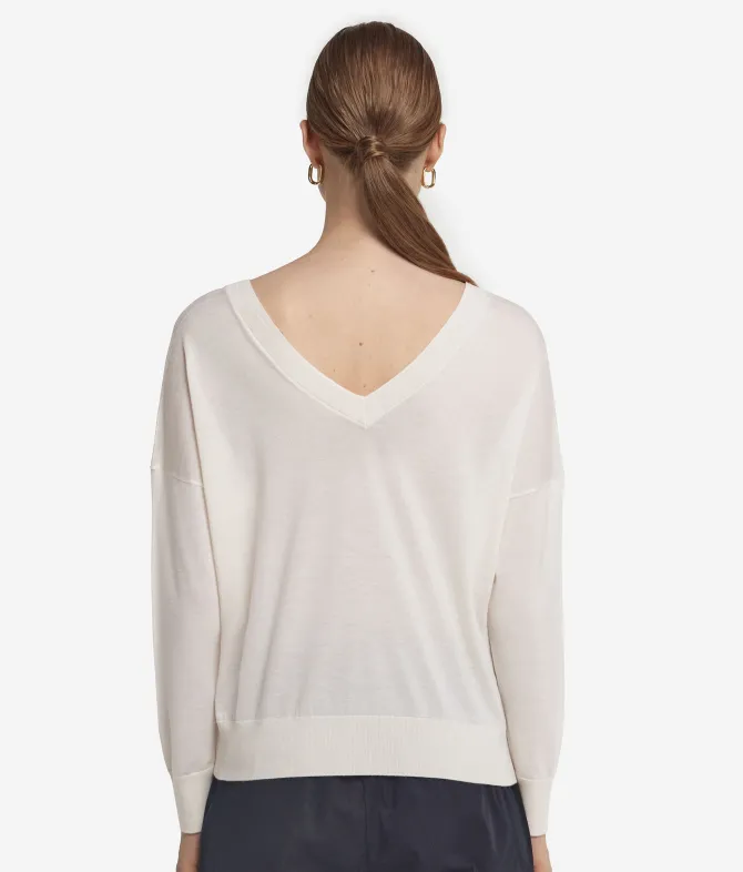 Maglia con doppio scollo a V in Cashmere Ultrafine
