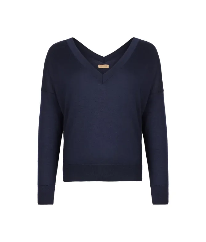 Maglia con doppio scollo a V in Cashmere Ultrafine