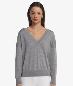 Maglia con doppio scollo a V in Cashmere Ultrafine