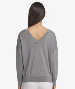 Maglia con doppio scollo a V in Cashmere Ultrafine