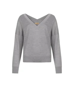 Maglia con doppio scollo a V in Cashmere Ultrafine