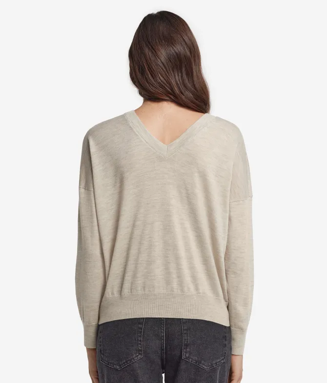 Maglia con doppio scollo a V in Cashmere Ultrafine
