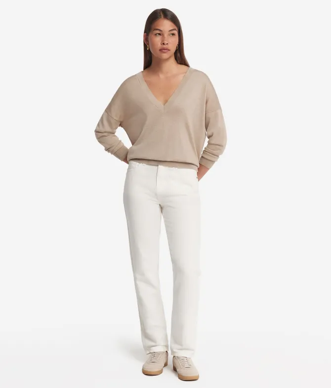 Maglia con doppio scollo a V in Cashmere Ultrafine