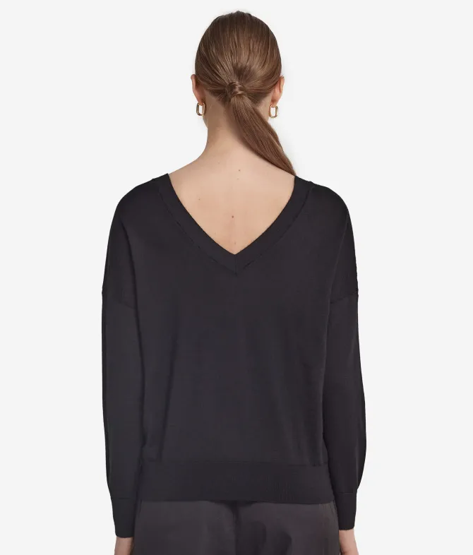 Maglia con doppio scollo a V in Cashmere Ultrafine
