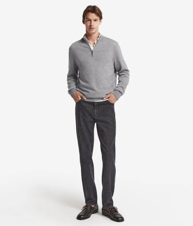 Maglia con mezza zip in Cashmere Ultrasoft