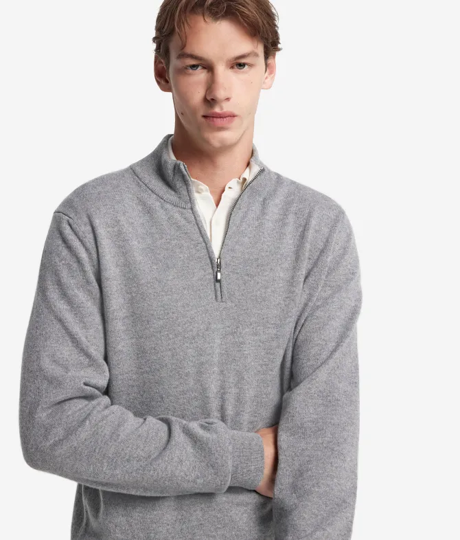 Maglia con mezza zip in Cashmere Ultrasoft