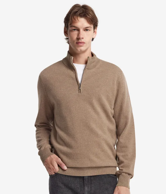 Maglia con mezza zip in Cashmere Ultrasoft