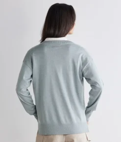 Maglia con scollo a V e spacchi in Cashmere Ultrafine