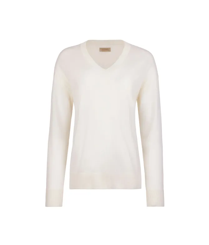 Maglia con scollo a V e spacchi in Cashmere Ultrafine