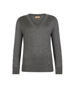Maglia con scollo a V e spacchi in Cashmere Ultrafine