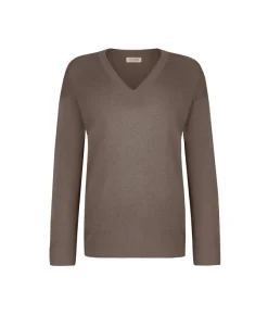 Maglia con scollo a V e spacchi in Cashmere Ultrafine