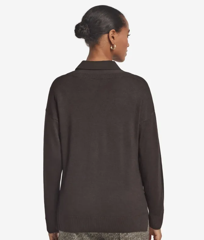 Maglia con scollo a V e spacchi in Cashmere Ultrafine