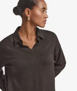 Maglia con scollo a V e spacchi in Cashmere Ultrafine