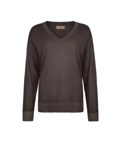 Maglia con scollo a V e spacchi in Cashmere Ultrafine