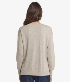 Maglia con scollo a V e spacchi in Cashmere Ultrafine