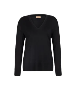 Maglia con scollo a V e spacchi in Cashmere Ultrafine