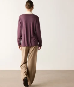 Maglia con scollo a V e spacchi in Cashmere Ultrafine