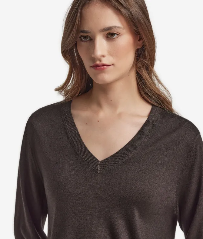 Maglia con scollo a V in Cashmere Ultrafine