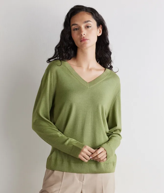 Maglia con scollo a V in Cashmere Ultrafine