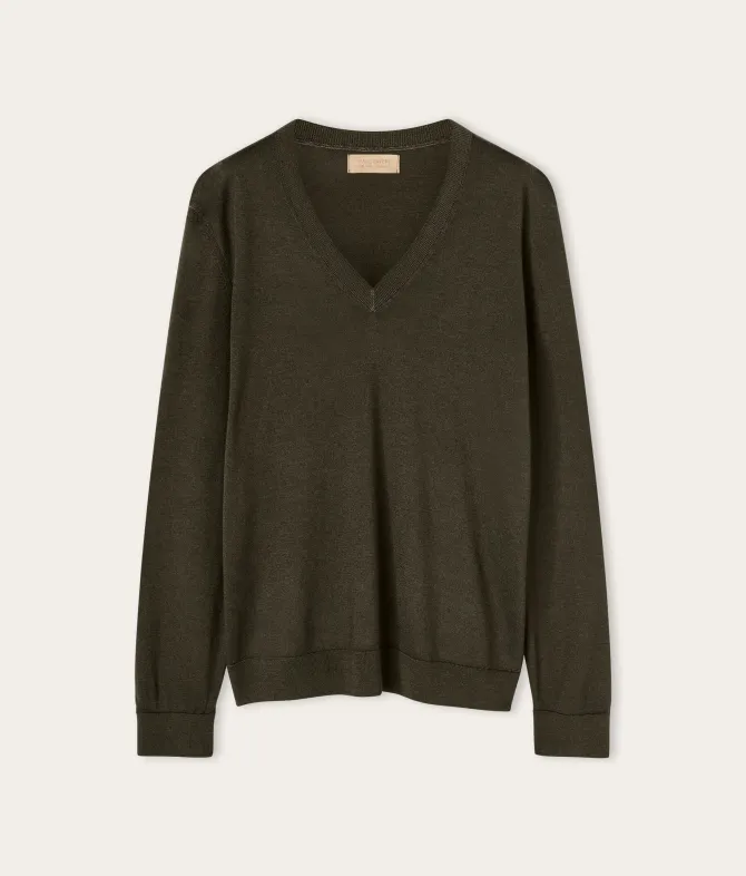 Maglia con scollo a V in Cashmere Ultrafine