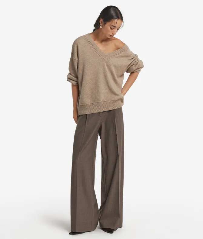Maglia con scollo a V in Cashmere Undyed Ultrasoft