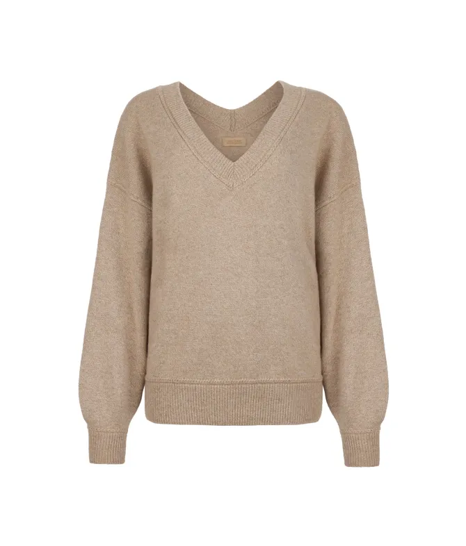 Maglia con scollo a V in Cashmere Undyed Ultrasoft