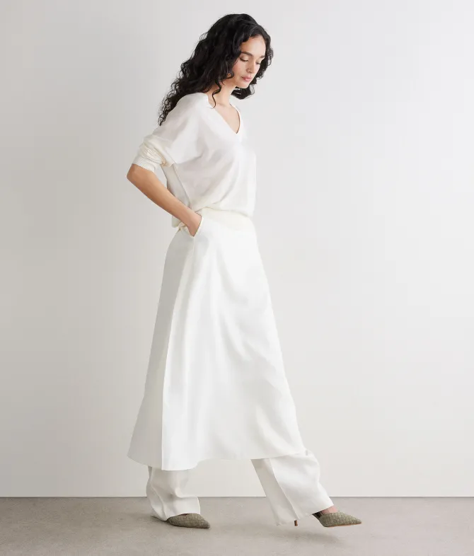 Maglia doppio scollo a V in Cashmere Silkfine