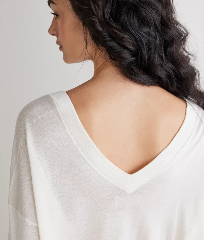Maglia doppio scollo a V in Cashmere Silkfine