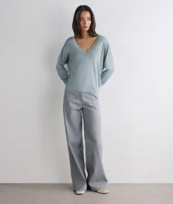 Maglia doppio scollo a V in Cashmere Silkfine