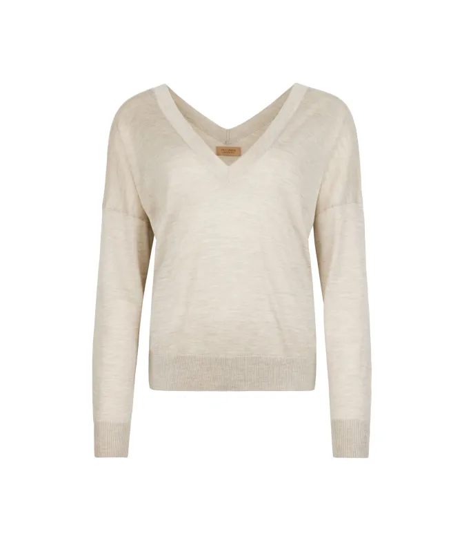 Maglia doppio scollo a V in Cashmere Silkfine
