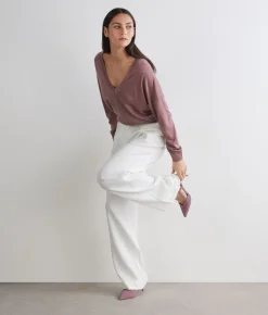 Maglia doppio scollo a V in Cashmere Silkfine