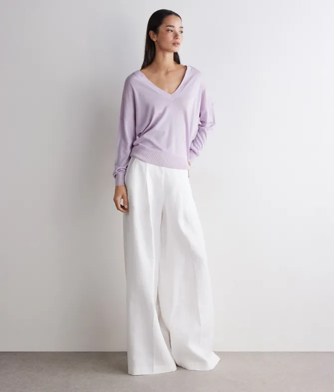 Maglia doppio scollo a V in Cashmere Silkfine