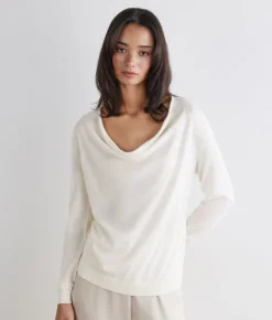 Maglia drappeggio in Cashmere Silkfine