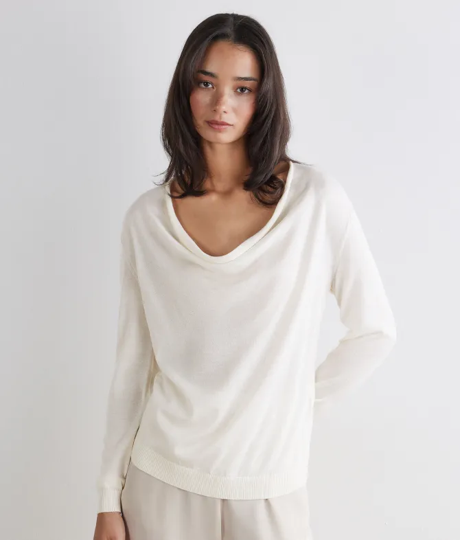 Maglia drappeggio in Cashmere Silkfine
