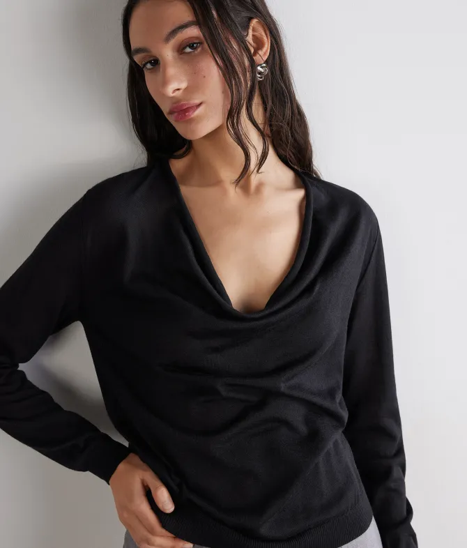 Maglia drappeggio in Cashmere Silkfine