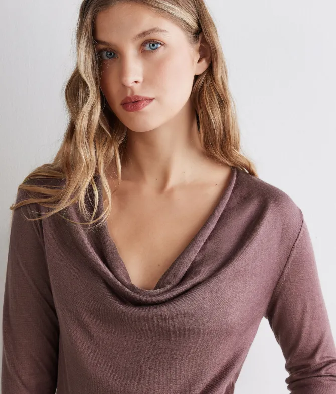 Maglia drappeggio in Cashmere Silkfine