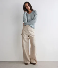 Maglia scollo a V in Cashmere Airfine