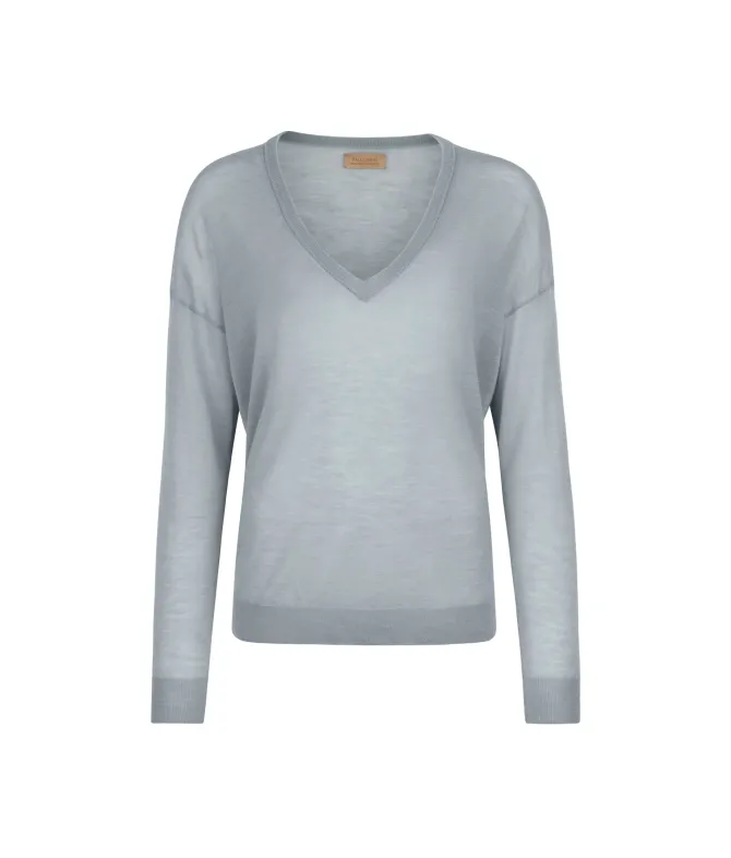 Maglia scollo a V in Cashmere Airfine