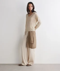 Maglia scollo a V in Cashmere Airfine