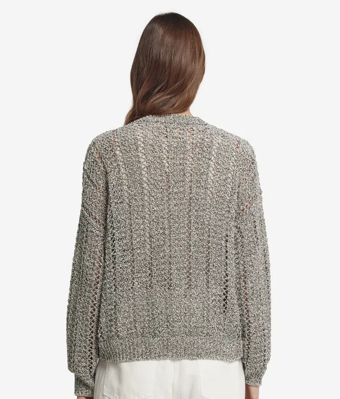 Maglia traforata con paillettes