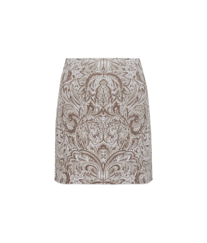 Minigonna jacquard paisley