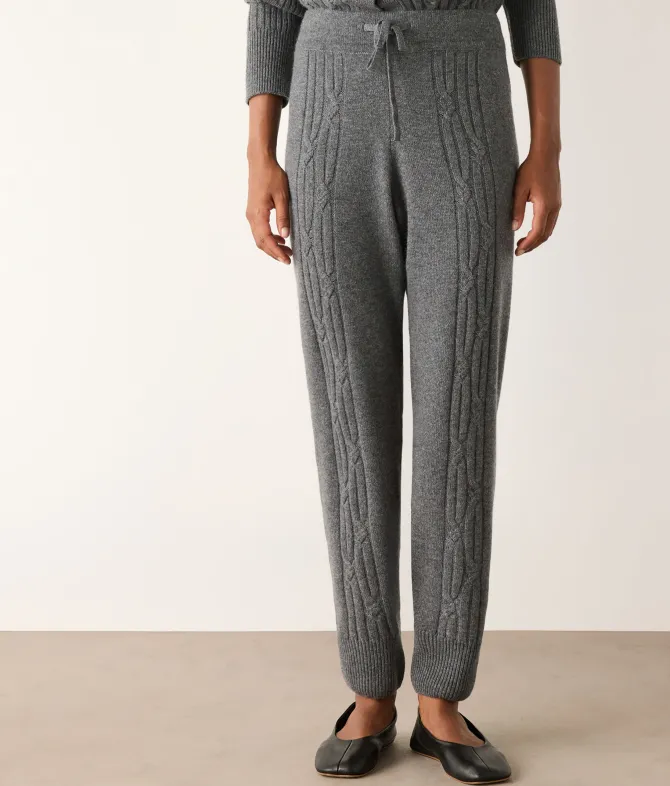 Pantalone a coste intrecciate in Cashmere Ultrasoft