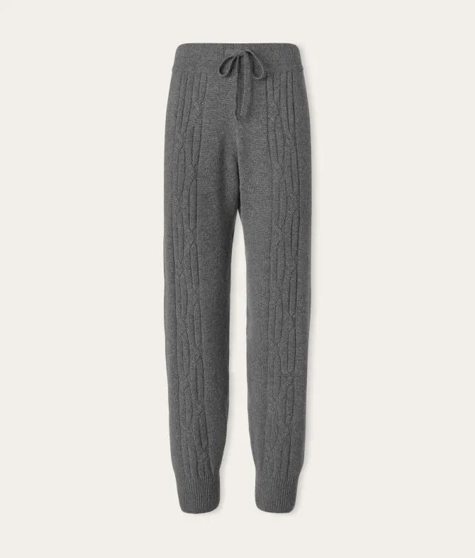 Pantalone a coste intrecciate in Cashmere Ultrasoft