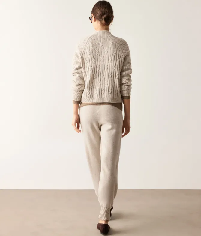 Pantalone a coste intrecciate in Cashmere Ultrasoft